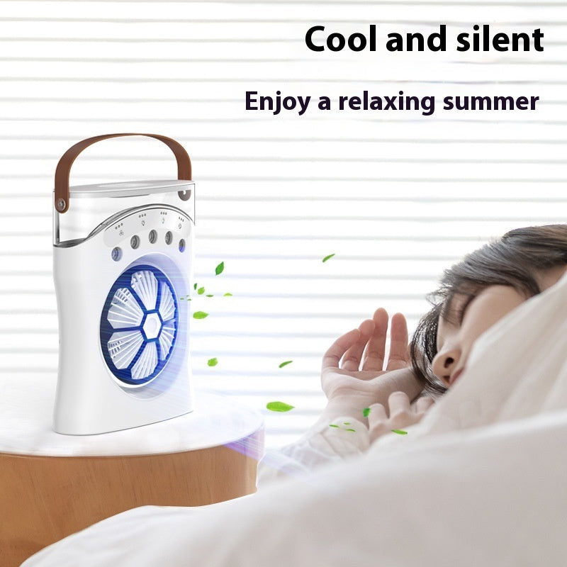 Portable Fan Portable Mini Humidifier Fan Water Spraying Fan Rechargeable Cooler Air Adjustment Fan For Hot Weather SUM&WIN