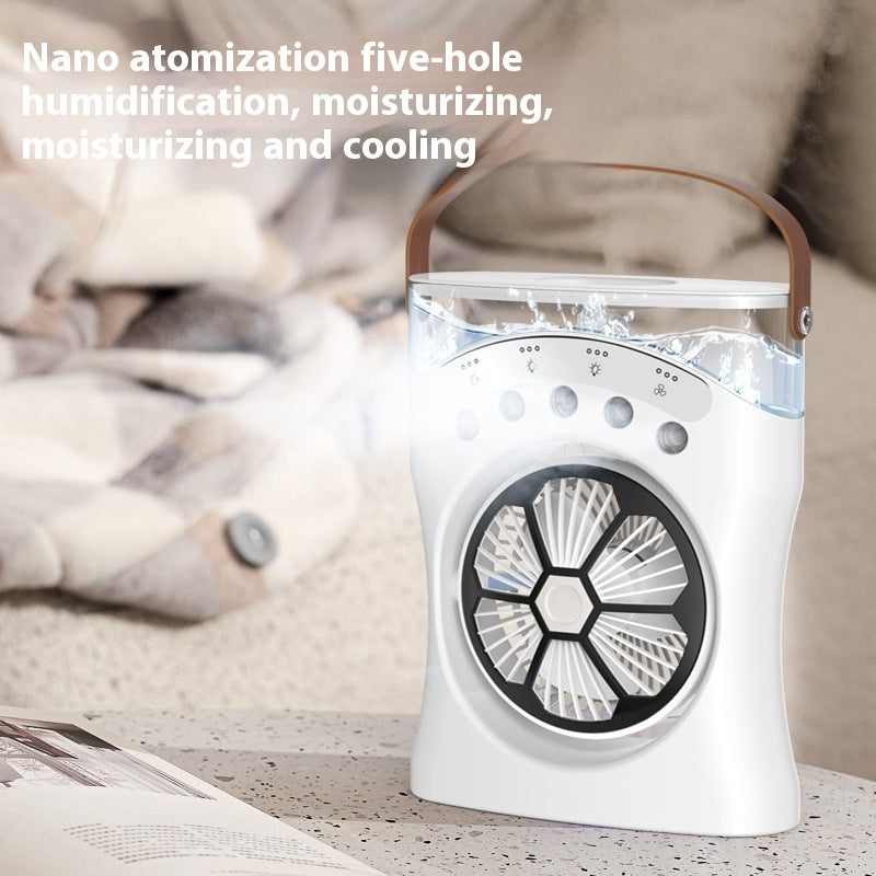 Portable Fan Portable Mini Humidifier Fan Water Spraying Fan Rechargeable Cooler Air Adjustment Fan For Hot Weather SUM&WIN