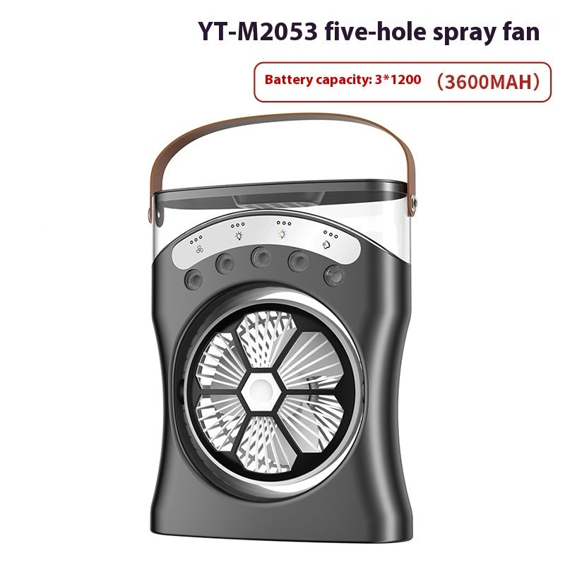 Portable Fan Portable Mini Humidifier Fan Water Spraying Fan Rechargeable Cooler Air Adjustment Fan For Hot Weather SUM&WIN