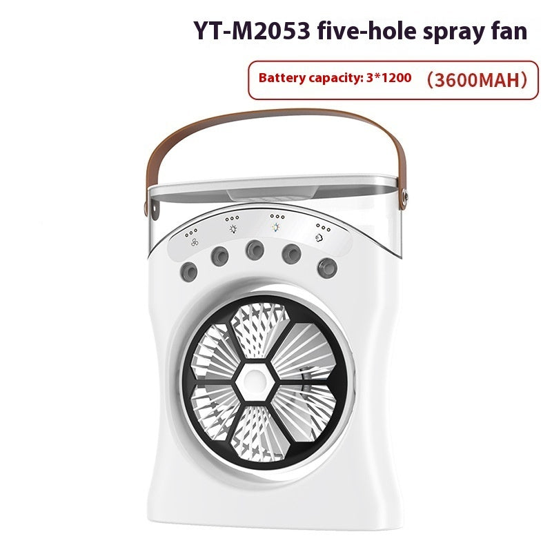 Portable Fan Portable Mini Humidifier Fan Water Spraying Fan Rechargeable Cooler Air Adjustment Fan For Hot Weather SUM&WIN