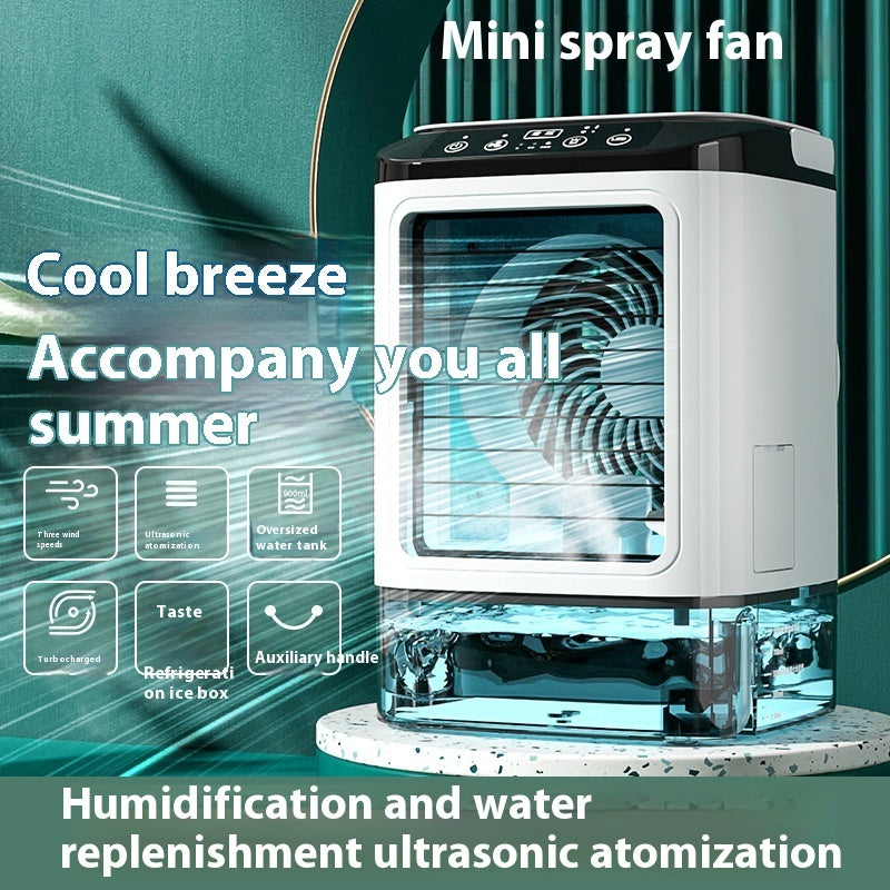 New Style Air Cooler Desktop Air Conditioner Fan Dual Spray Cooling Electric Fan Air Cooler USB Portable Refrigeration SUM&WIN