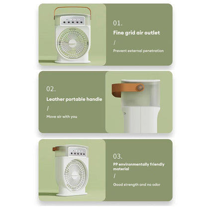 Portable USB Air Conditioner Cooling Fan With 5 Sprays 7 Color Light 600ML Water Tank Spray Mist Air Cooler Humidifiers SUM&WIN