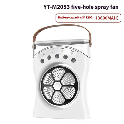 Portable Fan Portable Mini Humidifier Fan Water Spraying Fan Rechargeable Cooler Air Adjustment Fan For Hot Weather SUM&WIN