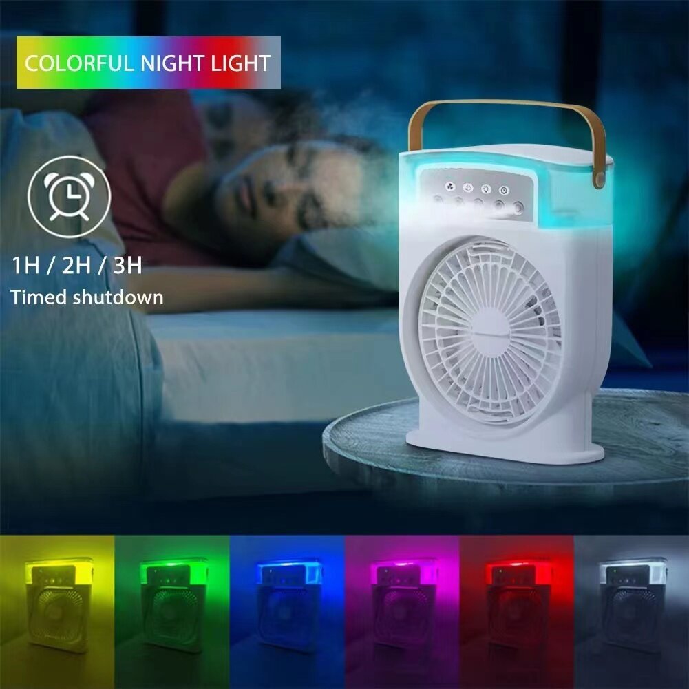 Portable USB Air Conditioner Cooling Fan With 5 Sprays 7 Color Light 600ML Water Tank Spray Mist Air Cooler Humidifiers SUM&WIN