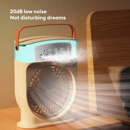 Portable USB Air Conditioner Cooling Fan With 5 Sprays 7 Color Light 600ML Water Tank Spray Mist Air Cooler Humidifiers SUM&WIN